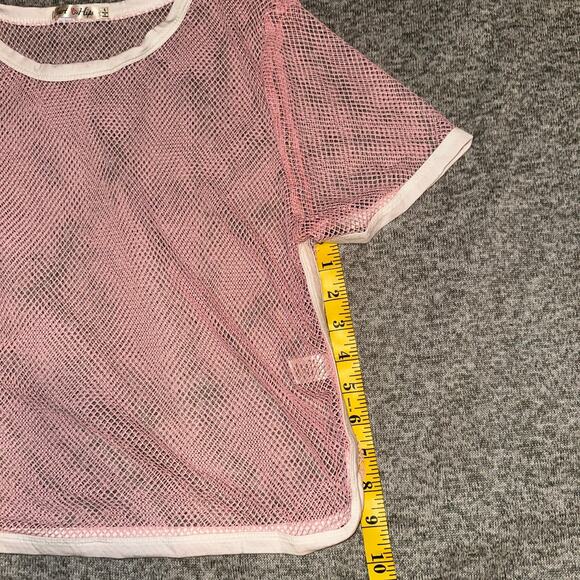 Pink Mesh Short Sleeve Top - Picture 9 of 9
